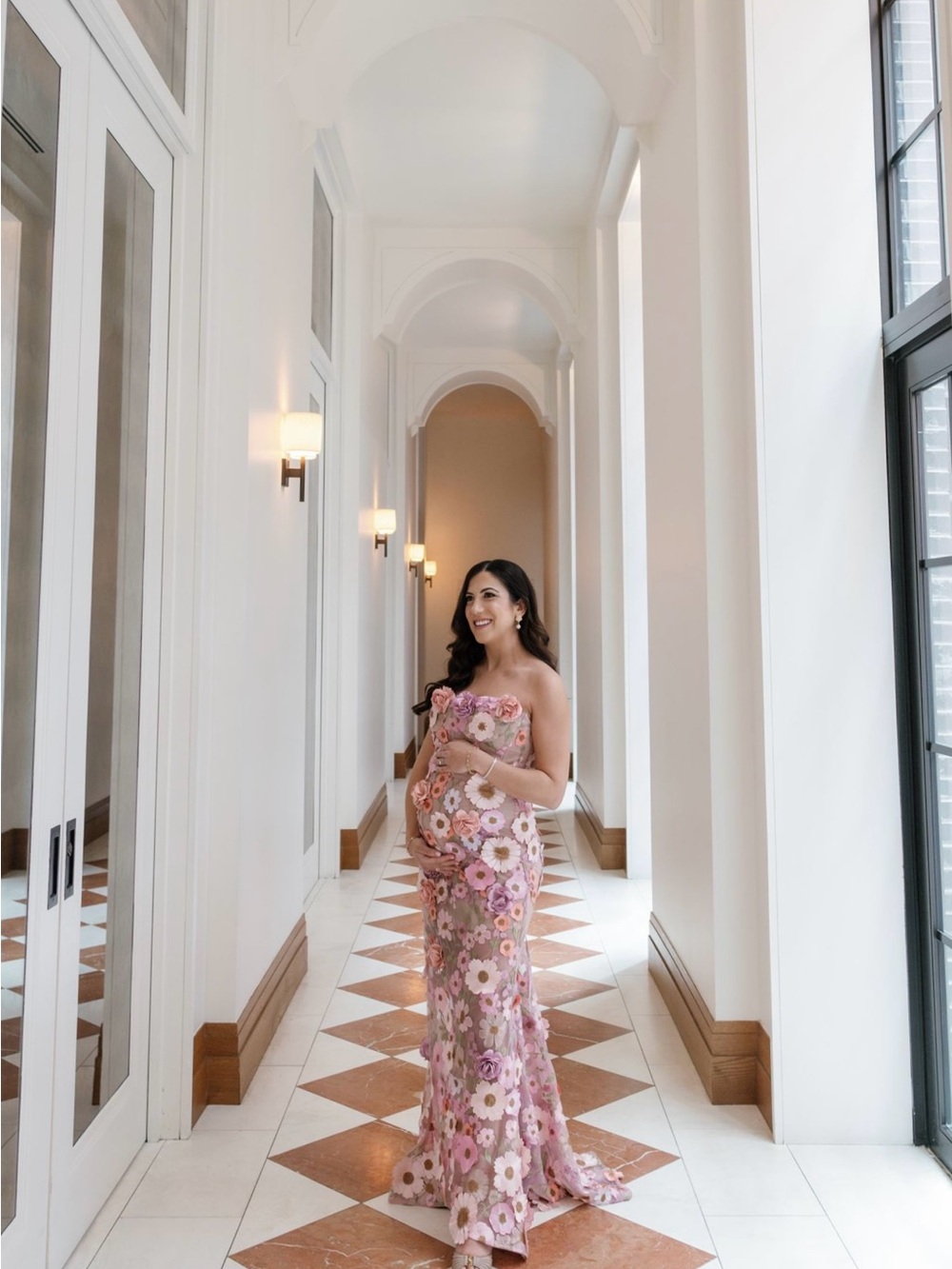 3D Floral Embroidered Bronx and Banco gown - Picture 3 of 3